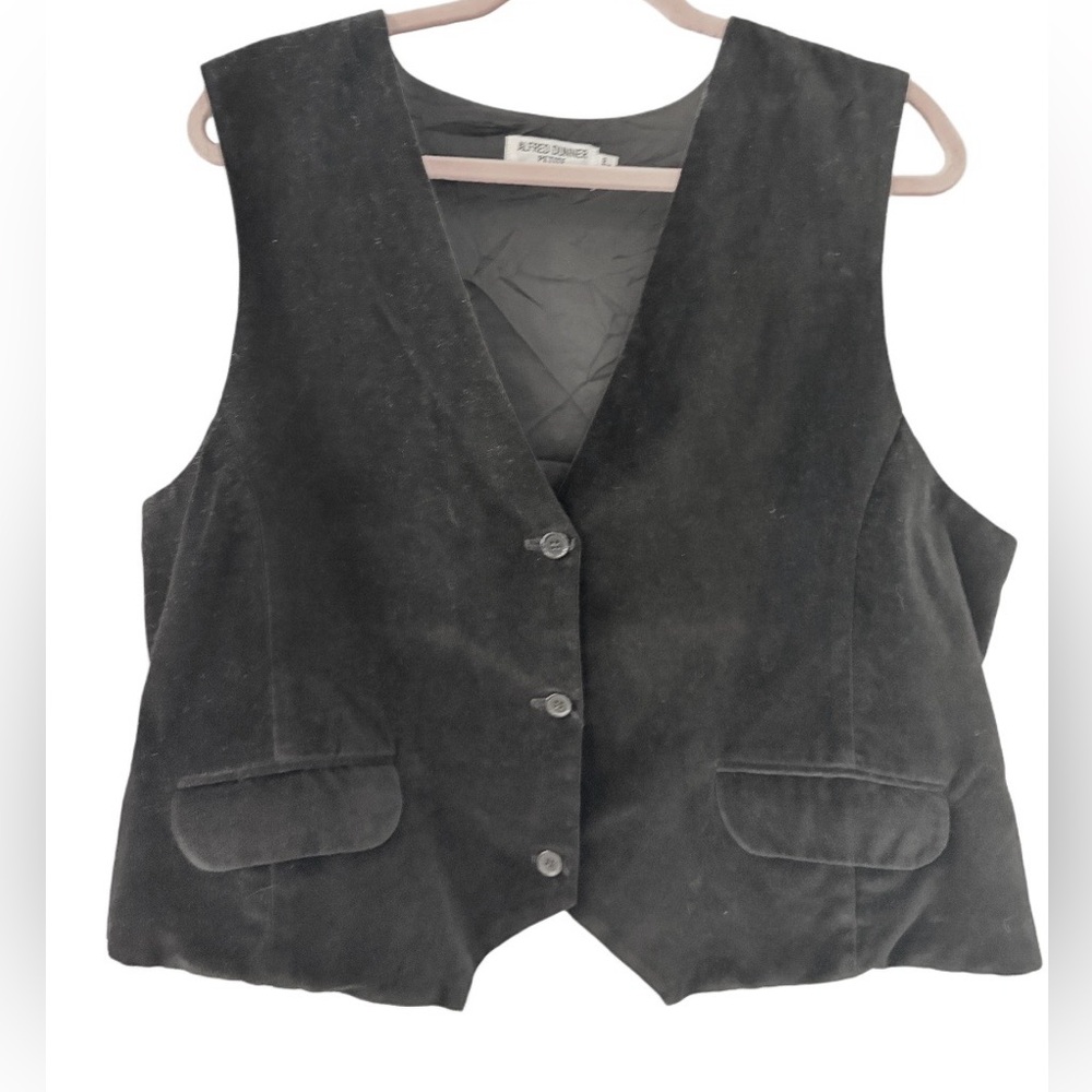 Alfred Dunner size 26p black velvet vest grandpa core